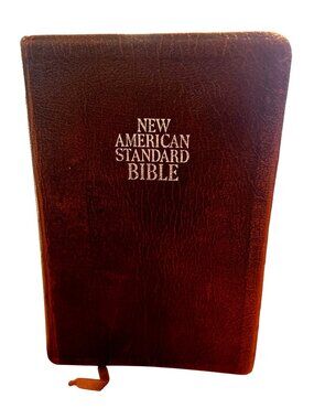 Vtg '97 New American Standard Bible NASB 786BR Leather Gold Gild
